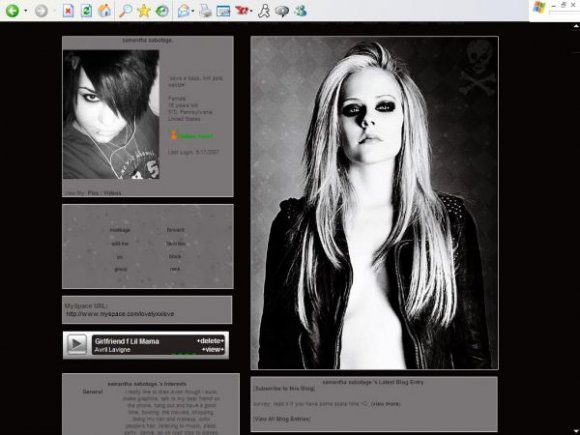 Avril Lavigne Myspace Layouts Standard 