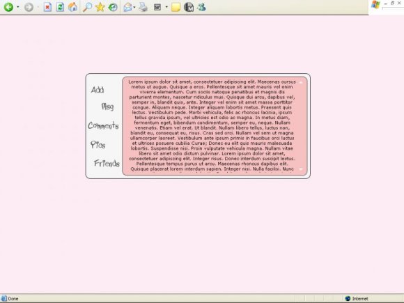 simple myspace div overlay layouts