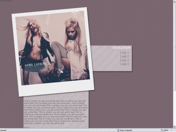 Avril Lavigne Website Templates 2 Columns