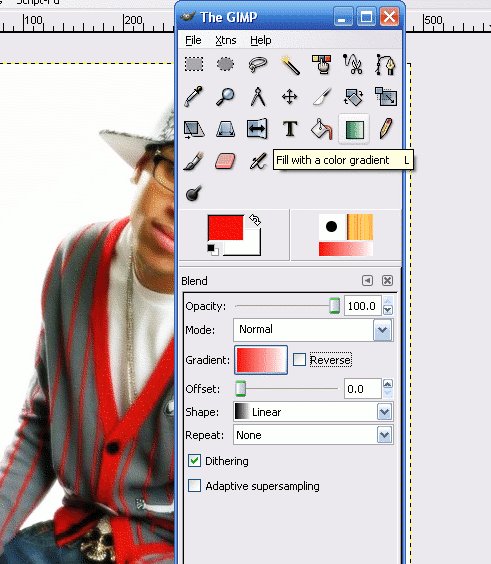 gimp gradient map not working