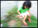 Little girl and the flower