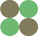 brown & green polka dots