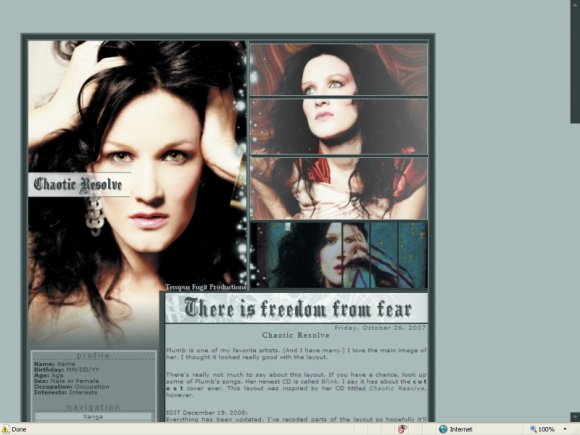 Chaotic Resolve - Xanga Layouts - CreateBlog