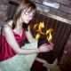 sitting by the fire
