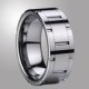 Tungsten Ring with Laser Engraving Grooves Design