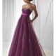 Organza Sweetheart Purple A-Line Long Prom Dress